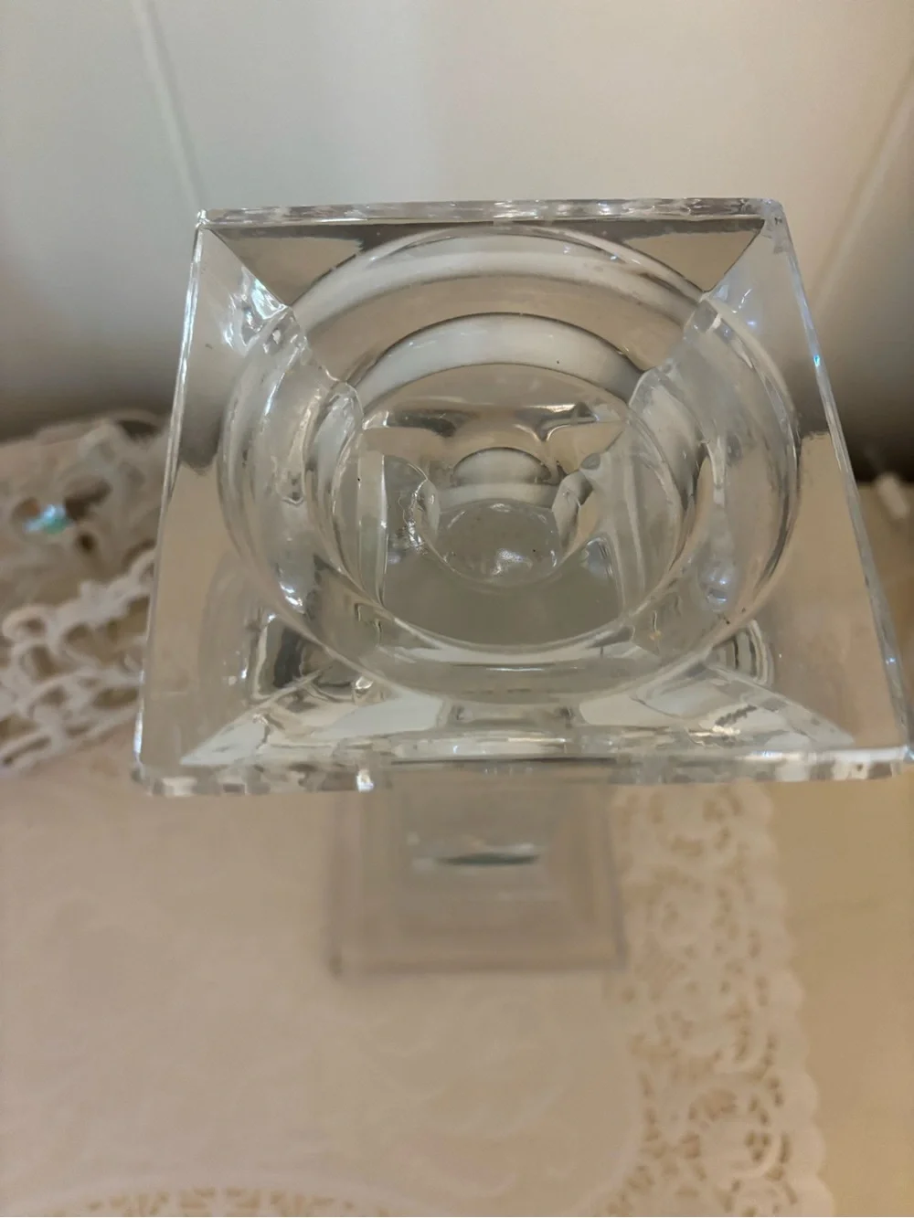 Shannon Crystal Pillar Candle Holder - 9”